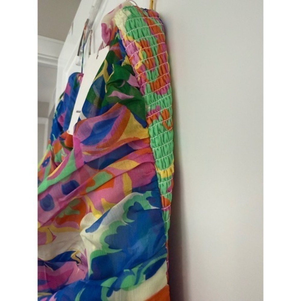 Amanda Uprichard Lumiere Silk Midi Dress Multicolor Floral Paisley CH-22660FD M - Picture 12 of 15